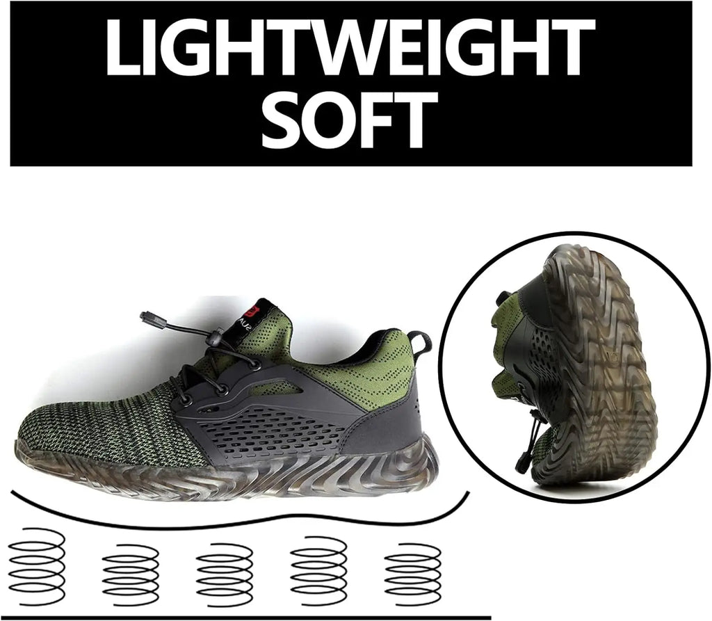 SUADEX Steel Toe Sneakers Lightweight Indestructible Work Shoes for Construction