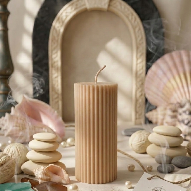 Sculpture Candle | Minimalist Candle | Ribbed Candle