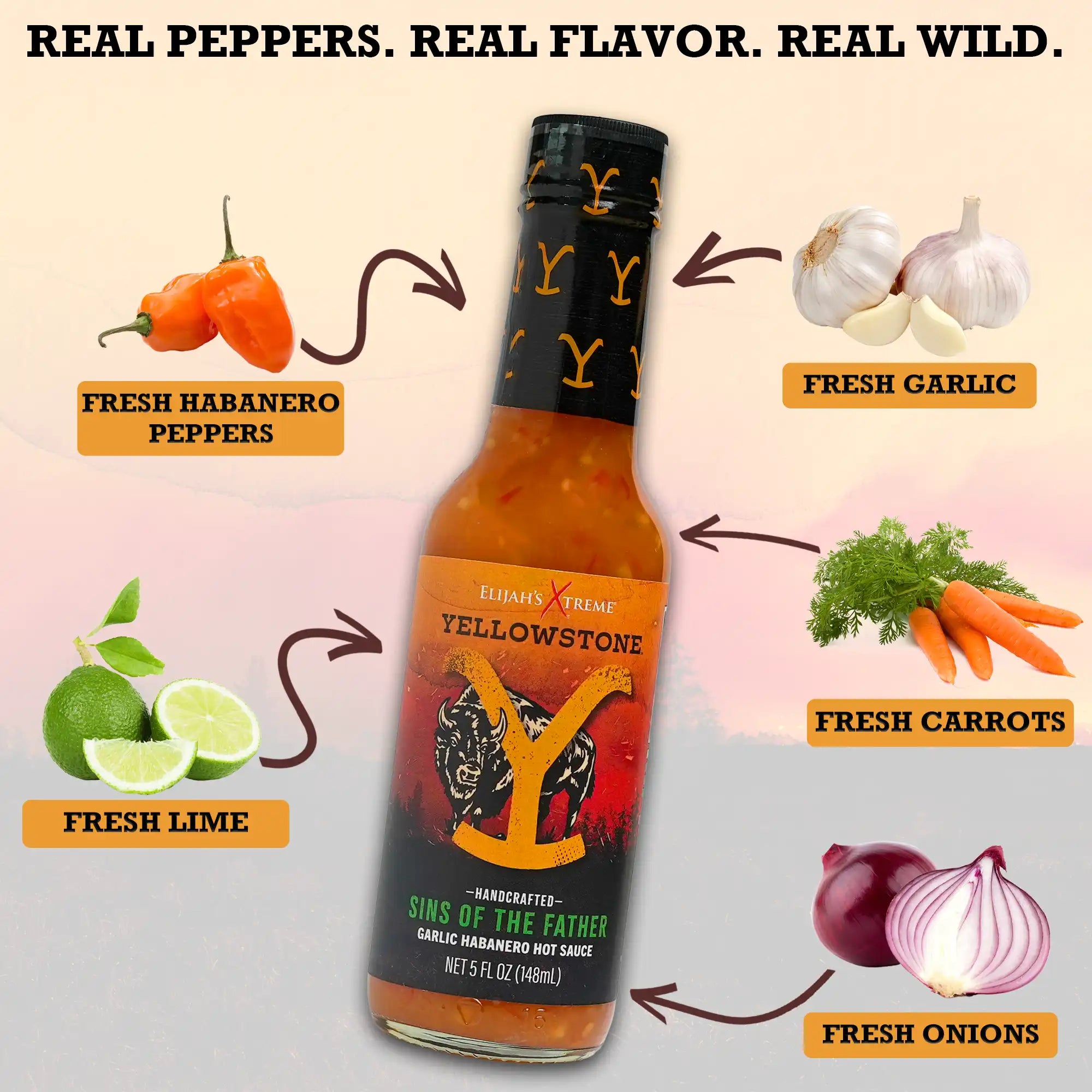 Yellowstone Hot Sauce Variety Pack 4 Bottles