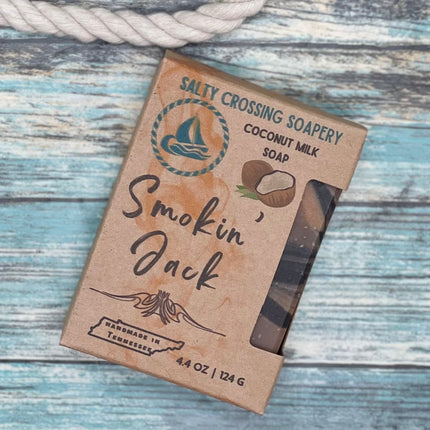 Smokin’ Jack Soap for Men | Handmade Artisan Bath & Shower Bar | Bold Tabac & Leather Scent | Plastic Free, Earth Friendly Packaging