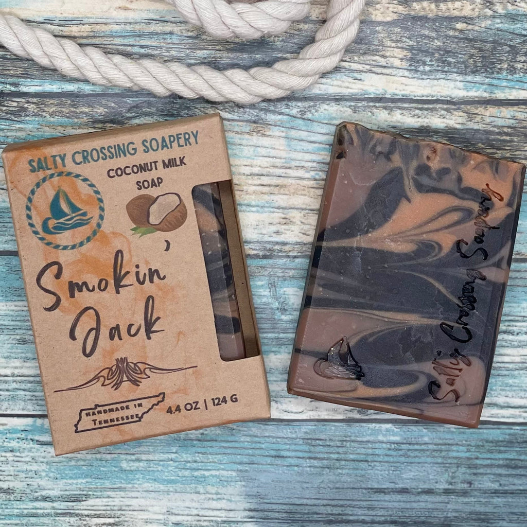 Smokin’ Jack Soap for Men | Handmade Artisan Bath & Shower Bar | Bold Tabac & Leather Scent | Plastic Free, Earth Friendly Packaging