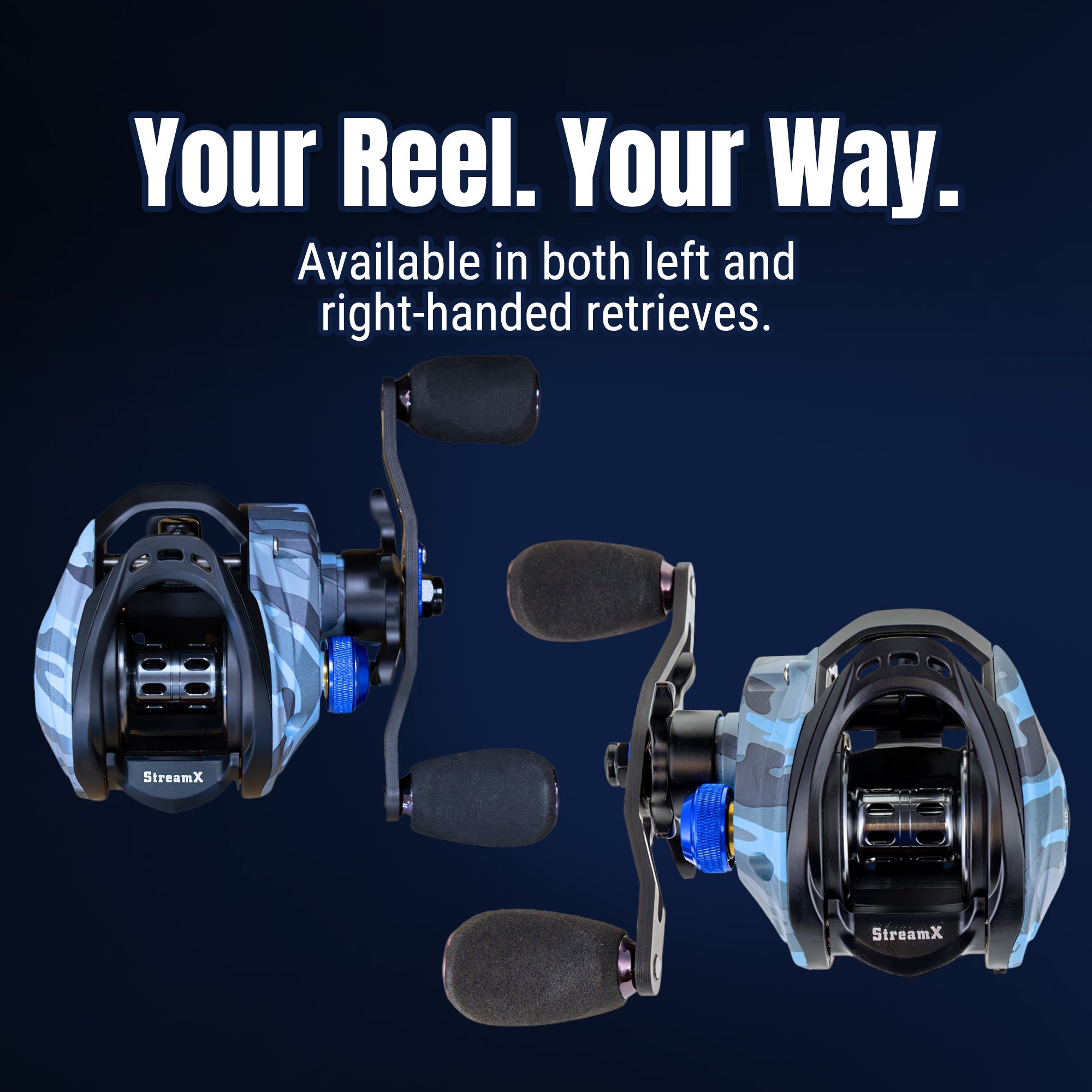 Reaction Tackle Baitcasting Fishing Reel- StreamX Edition- 7.5:1 gear ratio - NEW