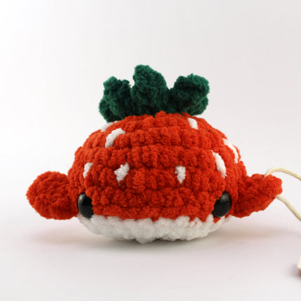 Summer the Strawberry Whale Crocheted Plushie