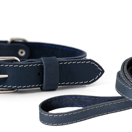 Pro Line Hunting Leather Collar and Leash Set