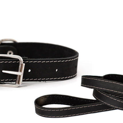 Pro Line Hunting Leather Collar and Leash Set