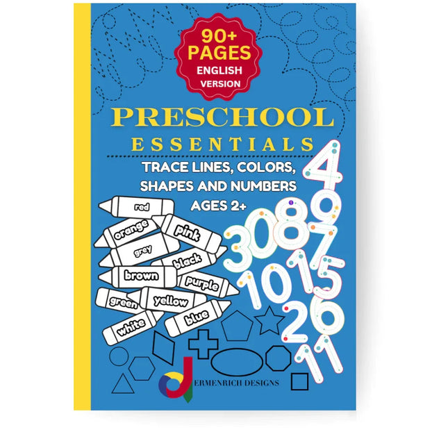 Preschool Essentials Trace Lines, Colors, Shapes and Numbers Activity Coloring Book