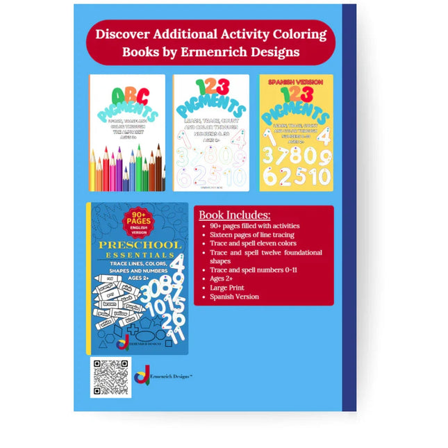 Preschool Essentials Trace Lines, Colors, Shapes, and Numbers Activity Coloring Book: Spanish Version