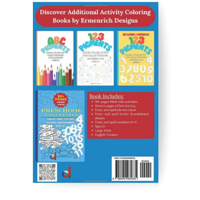 Preschool Essentials Trace Lines, Colors, Shapes and Numbers Activity Coloring Book