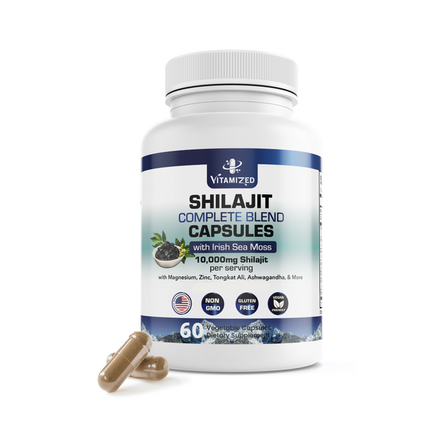 Shilajit Complete Blend - Energy and Endurance - Pure Shilajit Extract - 60 Capsules