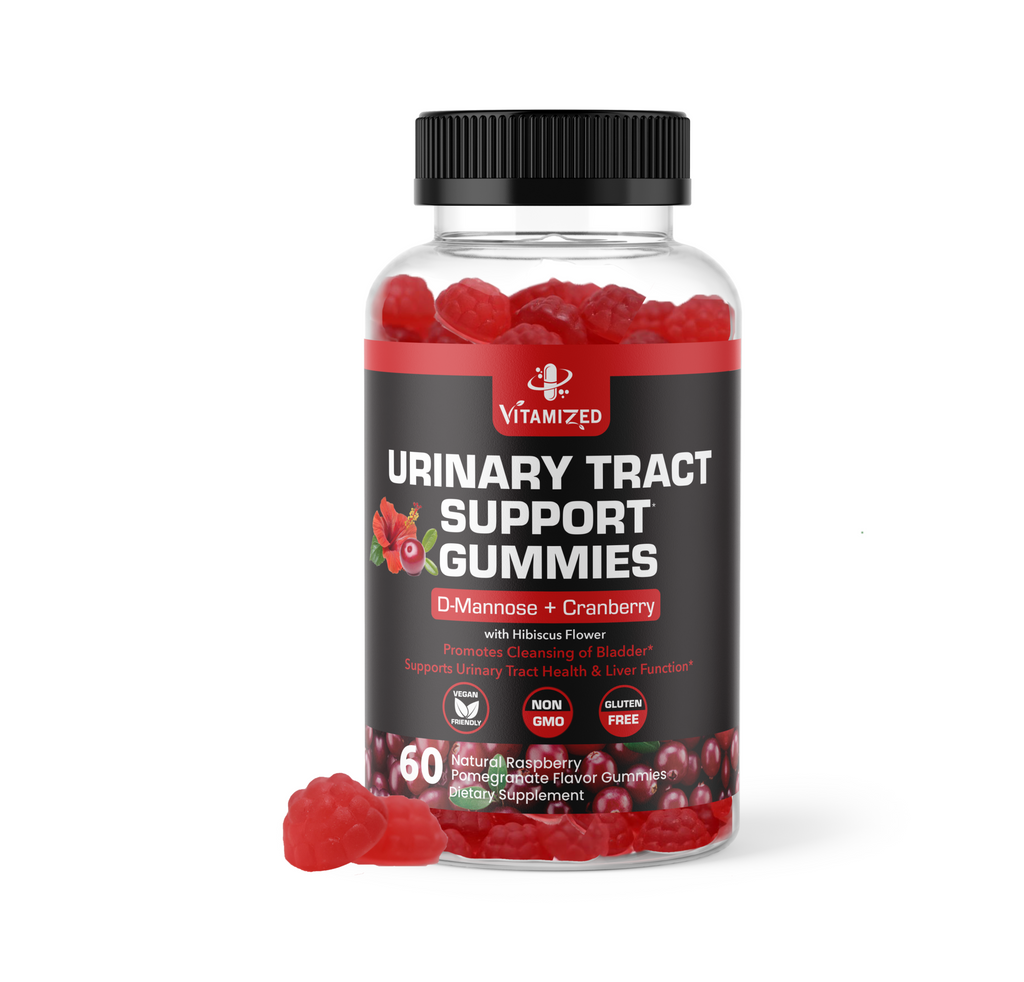 Powerful Cranberry Gummies 1500mg with D-Mannose - Urinary Tract Health - Fast-Acting Bladder Support Supplement - 60 Count