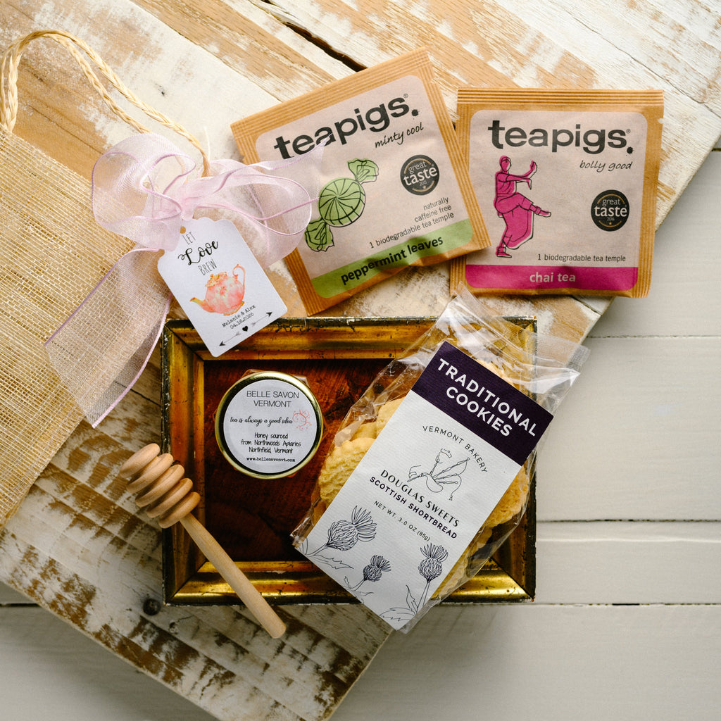 Tea Party Favor-Shortbread/Macaron and Honey-Wedding-Bridal Shower-Baby Shower-Belle Savon Vermont