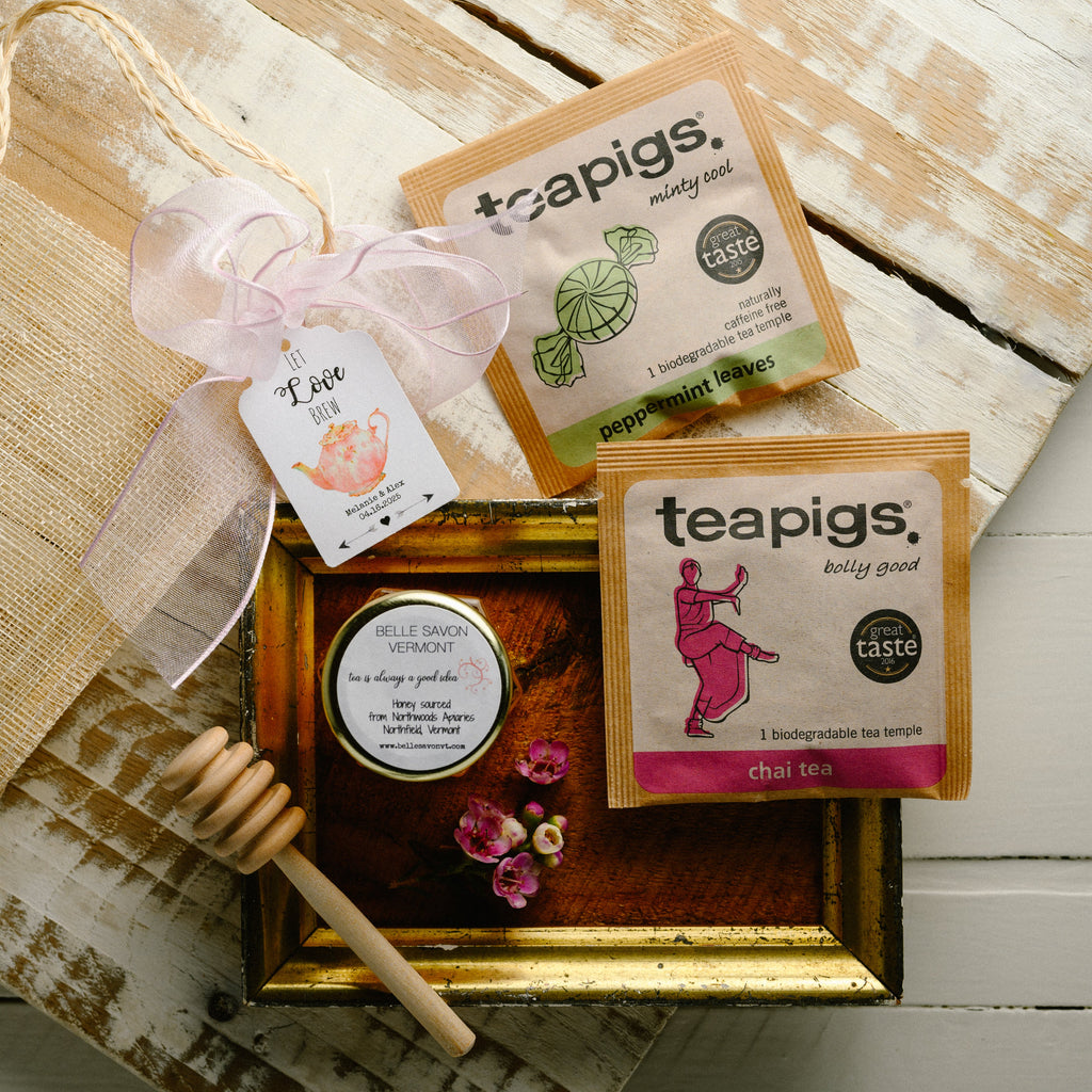 Tea Party Favor-Shortbread/Macaron and Honey-Wedding-Bridal Shower-Baby Shower-Belle Savon Vermont