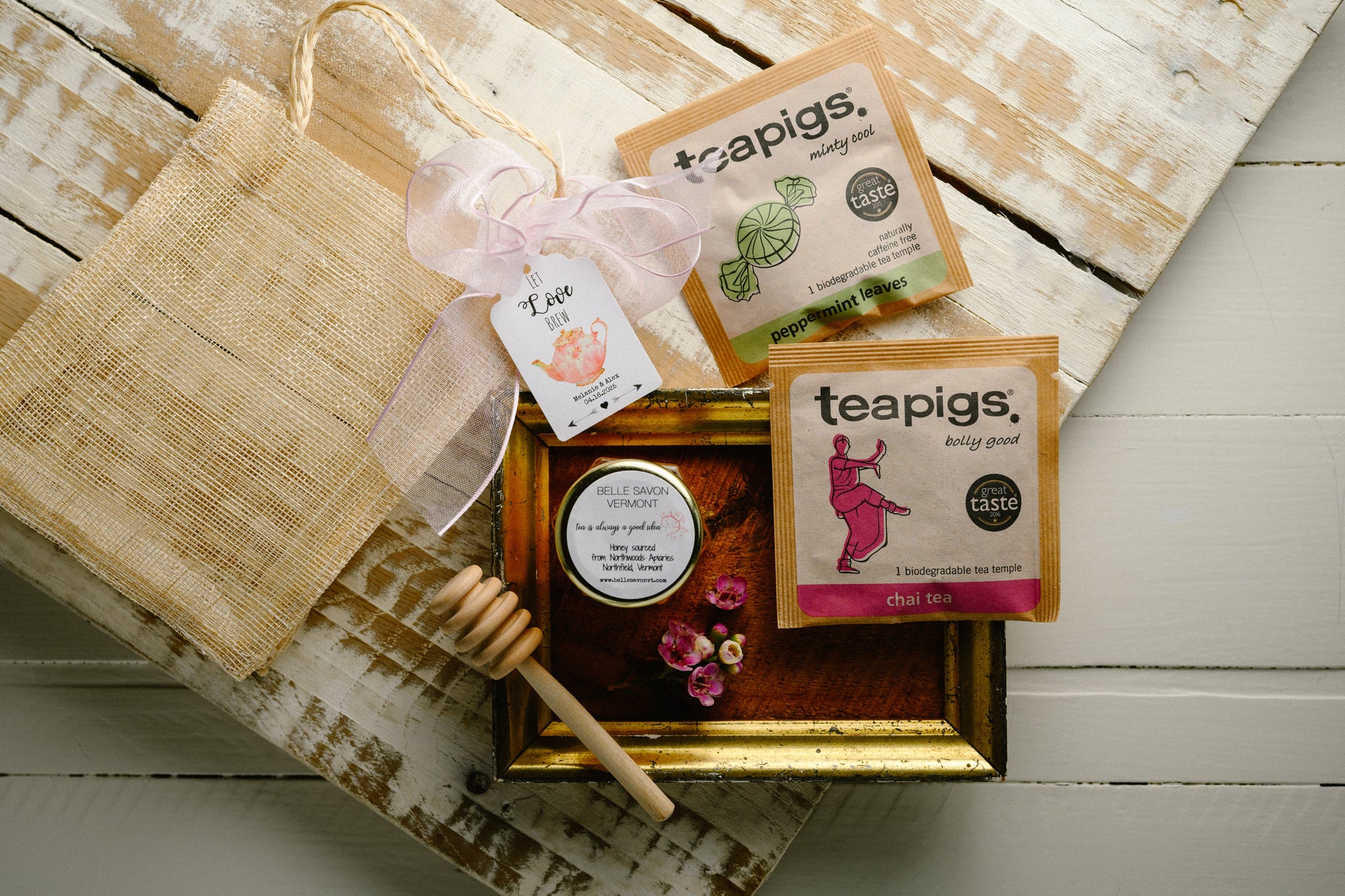 Tea Party Favor-Shortbread/Macaron and Honey-Wedding-Bridal Shower-Baby Shower-Belle Savon Vermont