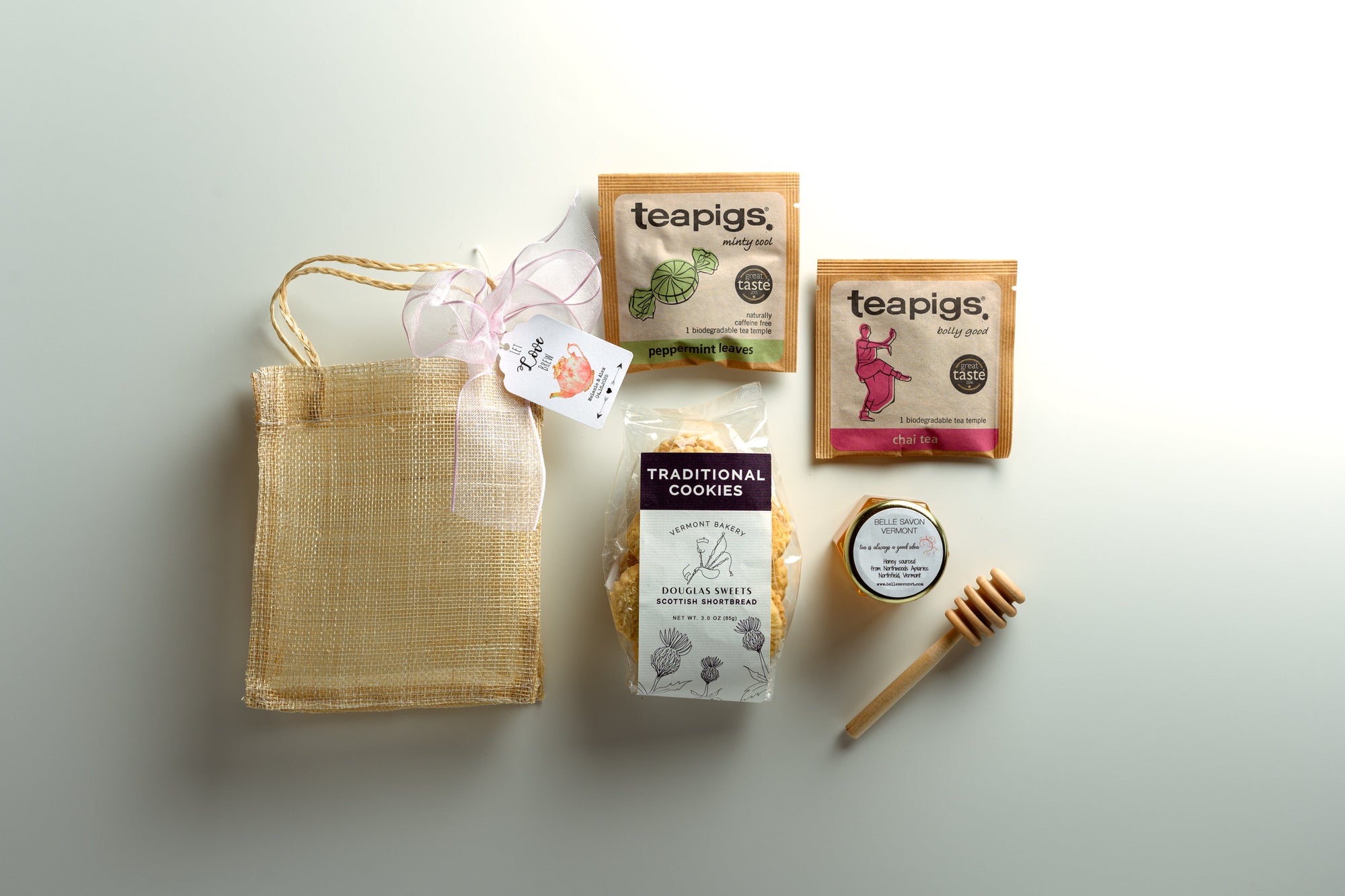 Tea Party Favor-Shortbread/Macaron and Honey-Wedding-Bridal Shower-Baby Shower-Belle Savon Vermont