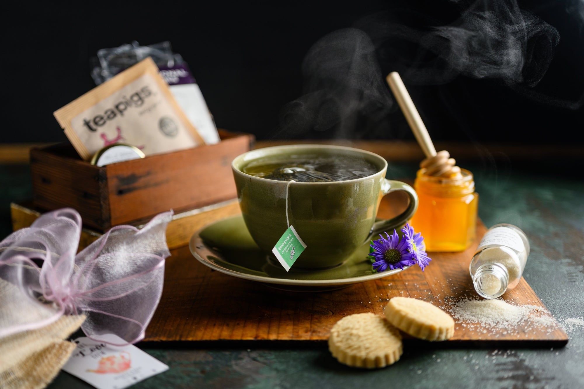 Tea Party Favor-Shortbread/Macaron and Honey-Wedding-Bridal Shower-Baby Shower-Belle Savon Vermont