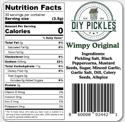 DIY Pickles Dill aka "Wimpy Original" Spice Pack