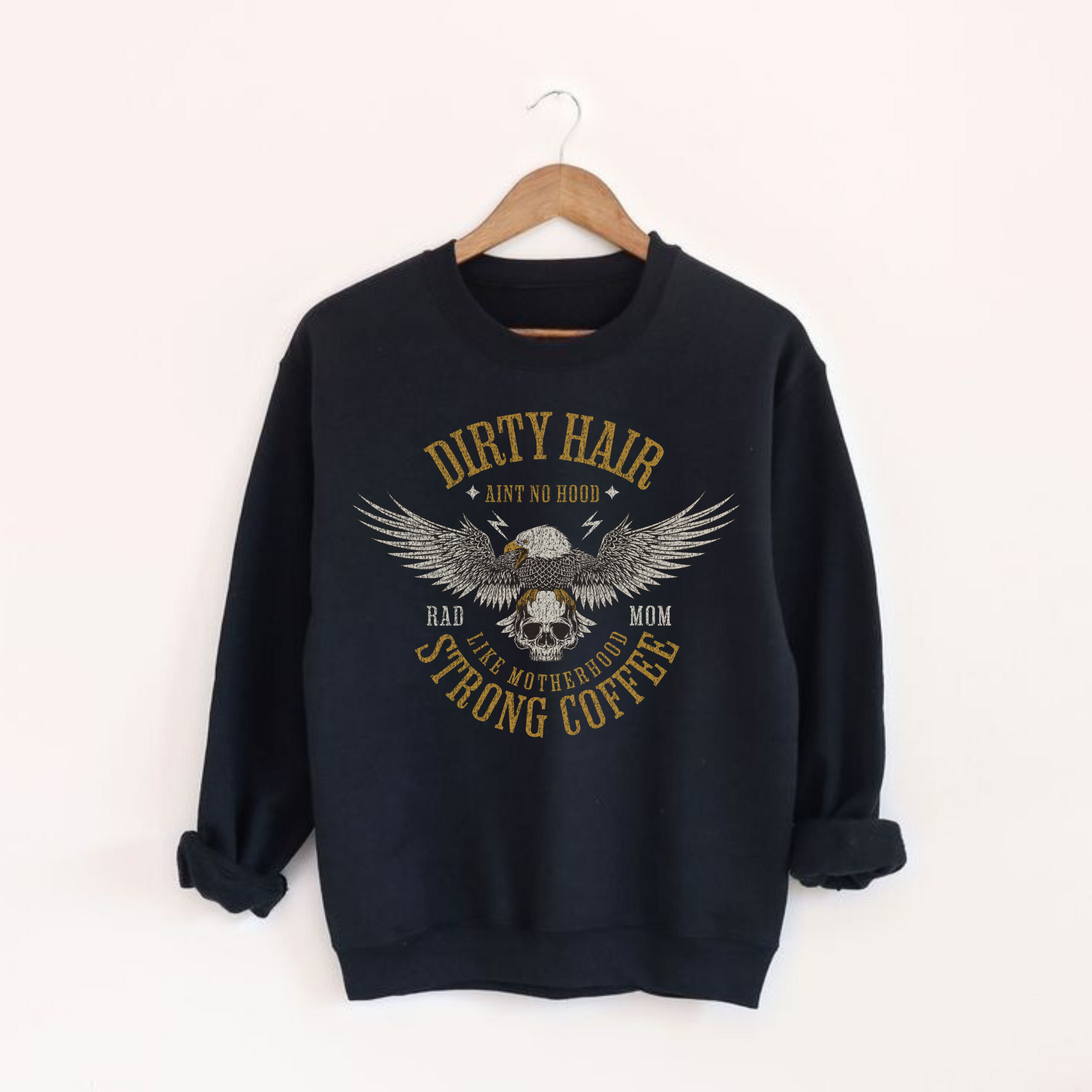 Motherhood And Strong Coffee Crewneck Sweatshirt