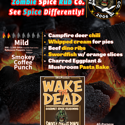 Zombie Spice Rub Co. | Wake the Dead | Go Spice Pouch to Get Hooked | Delivers a Smoky, Coffee Punch That Says Whoa