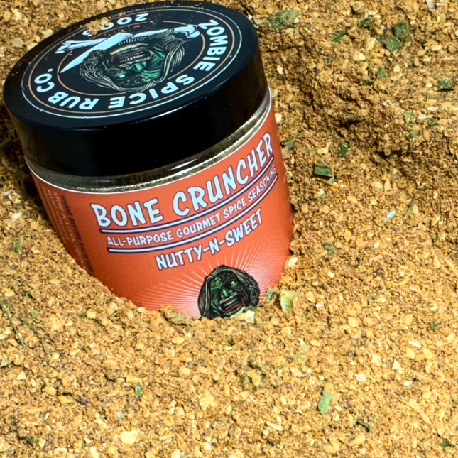 Zombie Spice Rub Co. | Bone Cruncher | Go Spice Pouch to Get Hooked | Sweet & Nutty are Your Friends