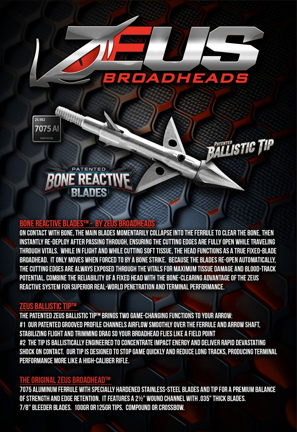 ZEUS 125 GRAIN BROADHEADS (3 PACK)