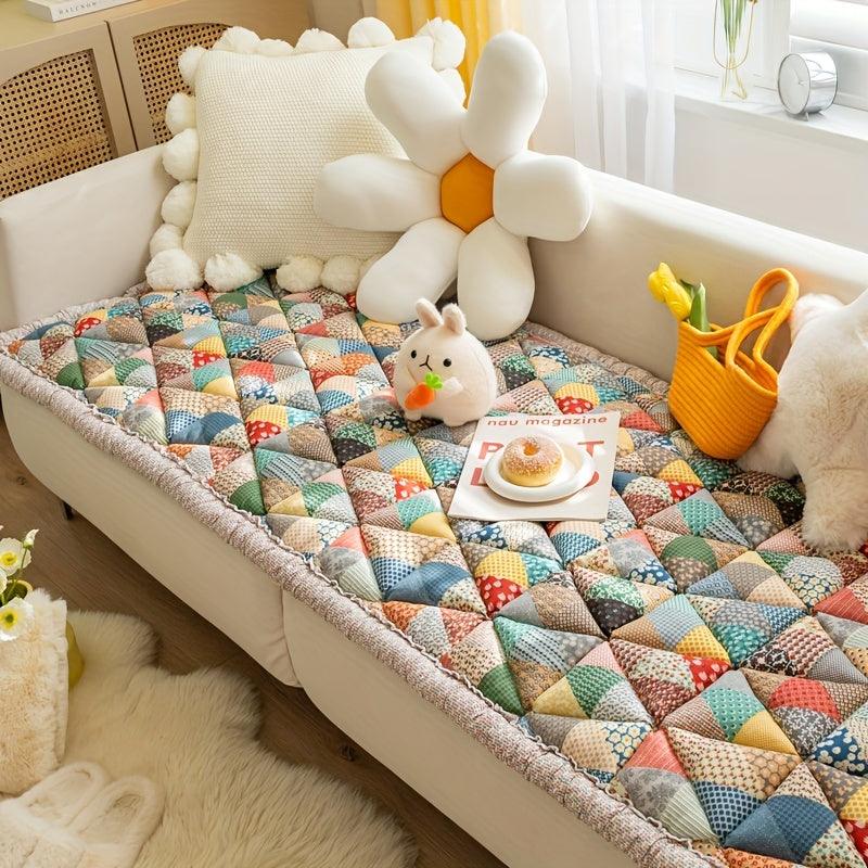 Boho Sofa Cover, Handmade Thickened Non-Slip Slipcover for Home