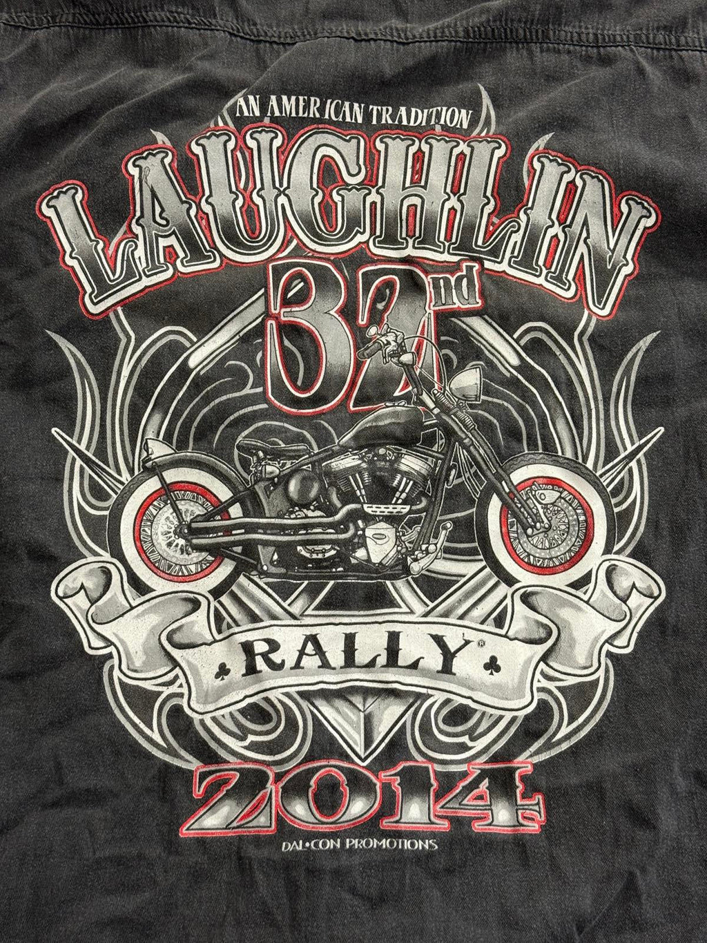 Biker Laughlin River Run Cut Off Vest 2014 Faded 2XL