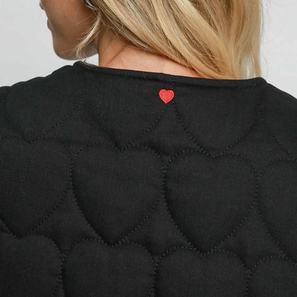 Heart Quilted Tie-Front Vest