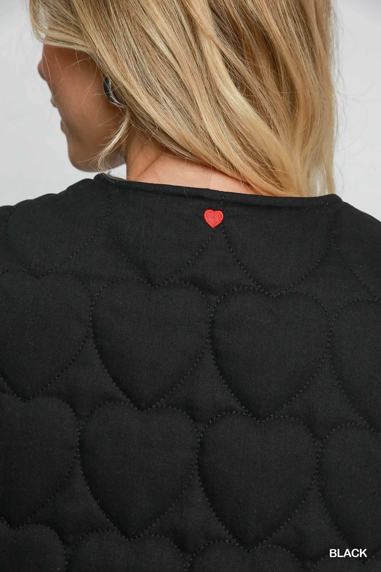 Heart Quilted Tie-Front Vest
