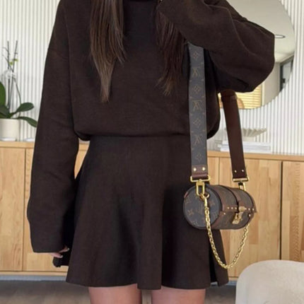Round Neck Long Sleeve Mini Sweater Dress