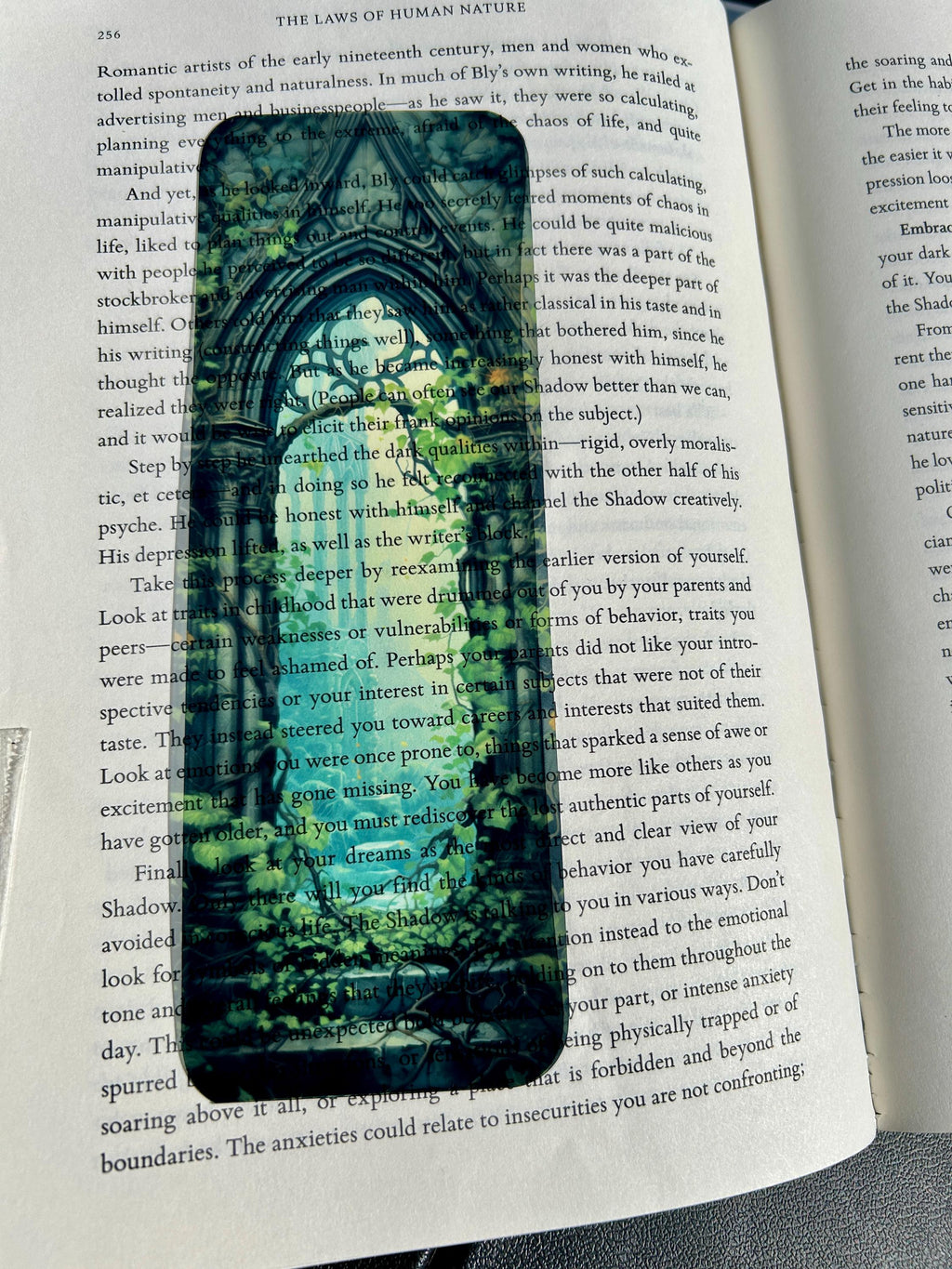 Gothic Arch Fantasy Ruins Bookmark – Transparent Book Accessory with Overgrown Ivy, Ancient Stonework and Mystical Castle View