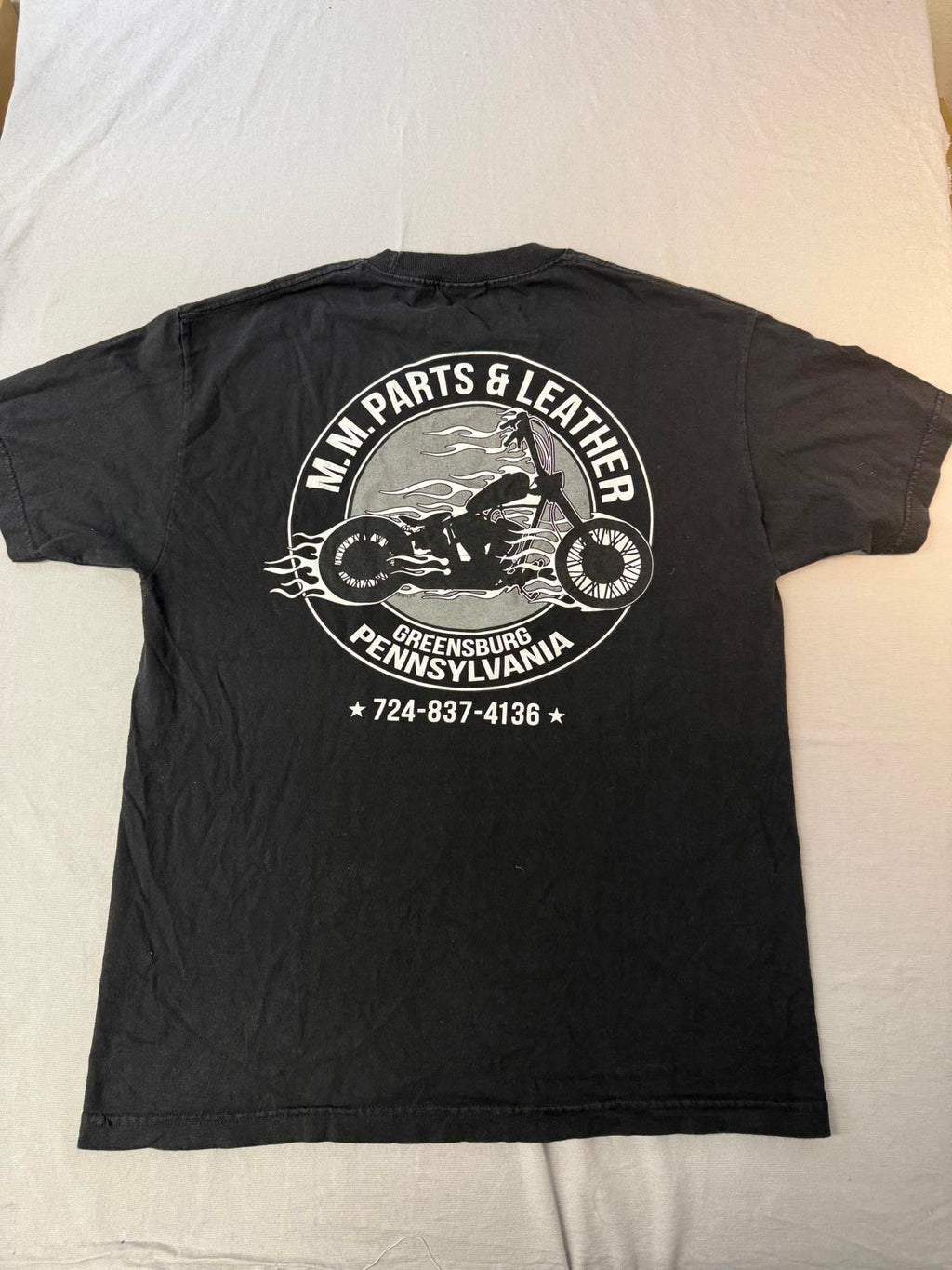 Biker T-shirt MM Parts Motorcyle tee 2nd Amendment Support L