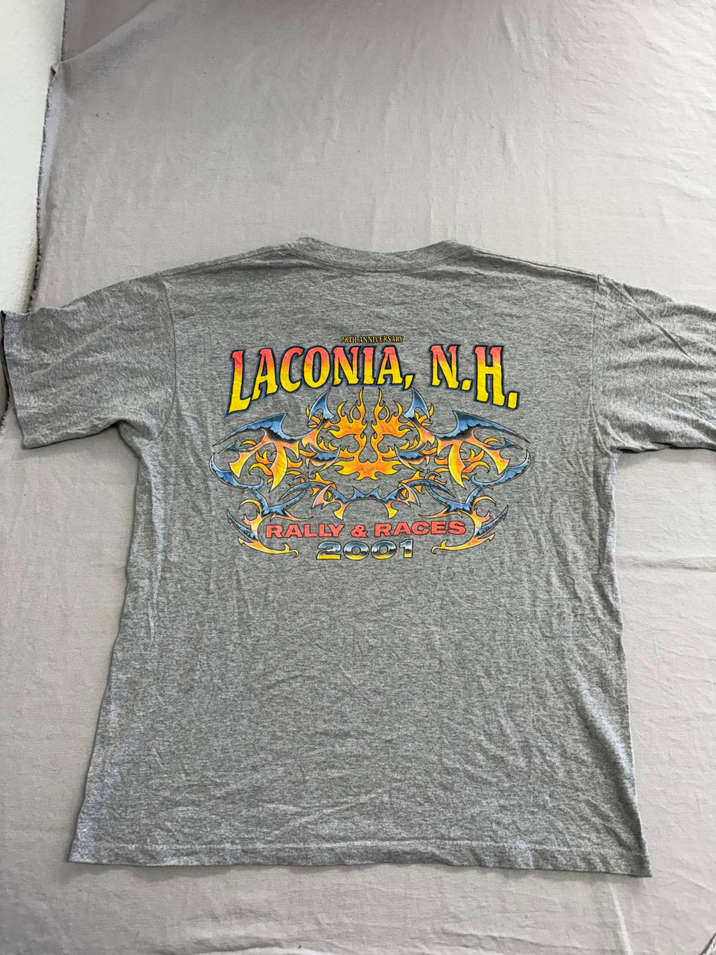 Y2K Tribal Biker T-shirt Laconia New Hamsphire Rally & Races