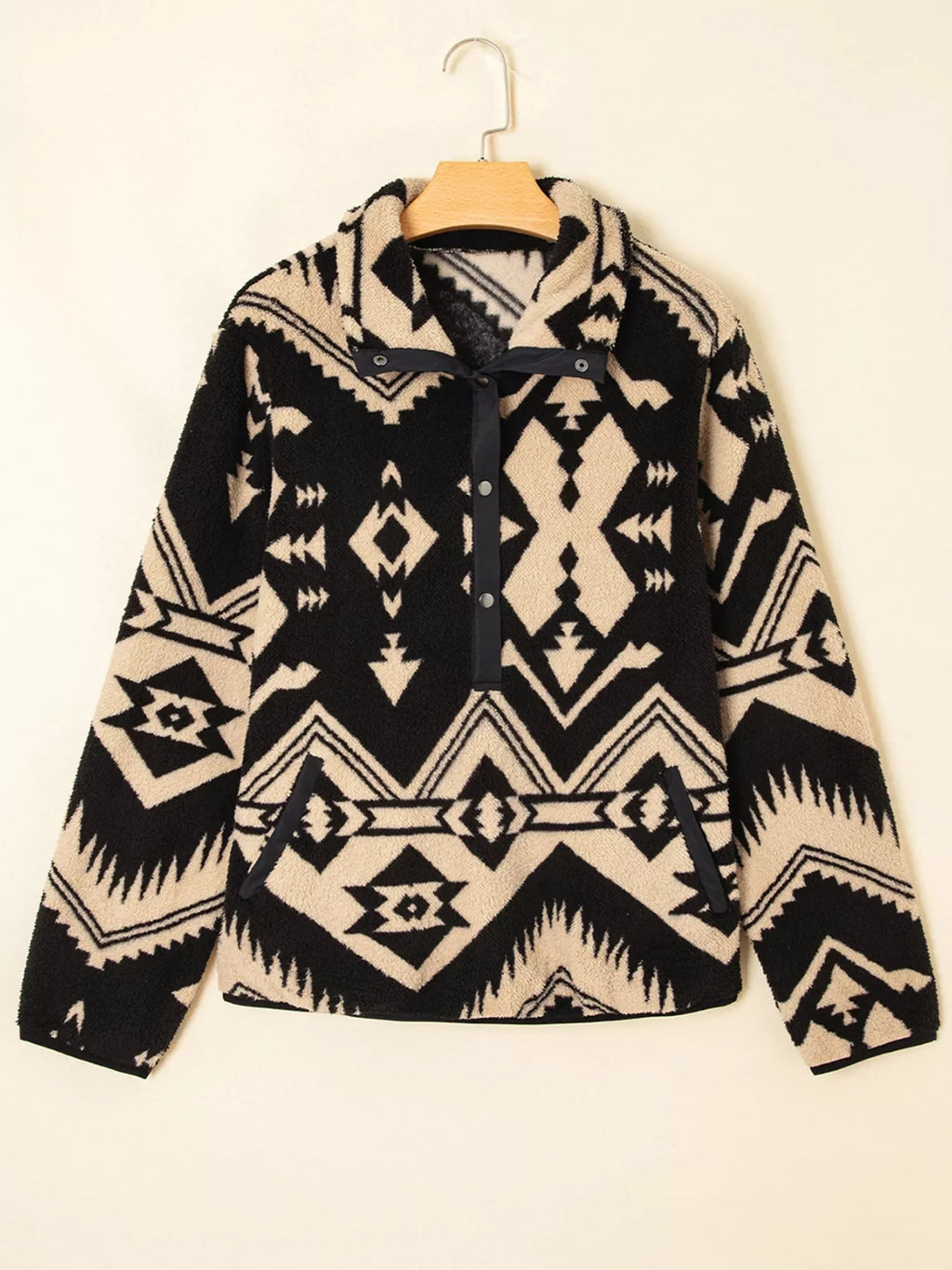 Western Aztec Half Zip Plush Sweatshirt