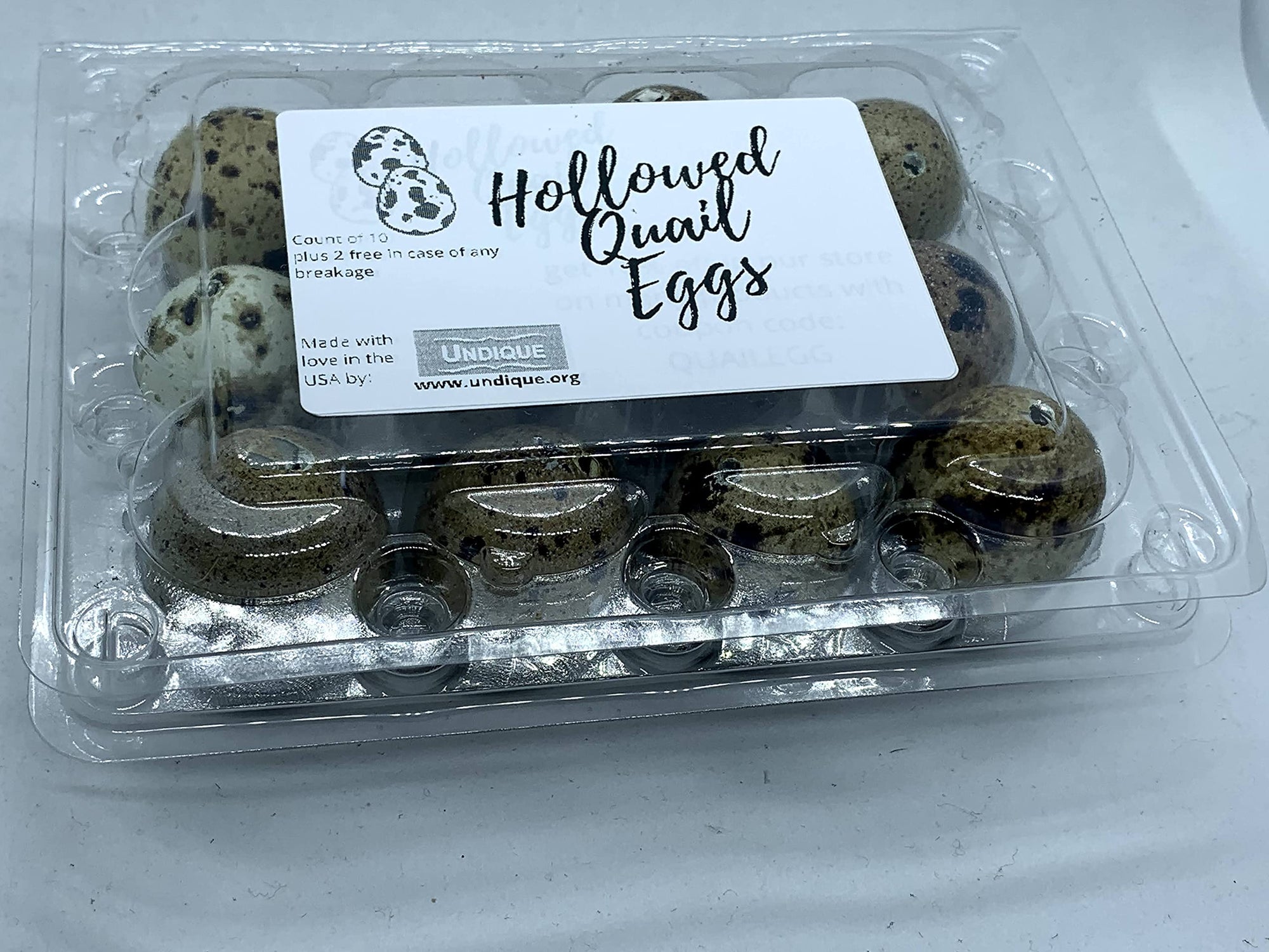 Empty Whole Eggshells Quail Eggs Hollowed - Set of 10 Cleaned Hollow Quail Eggs Perfect for Crafting and Decoration