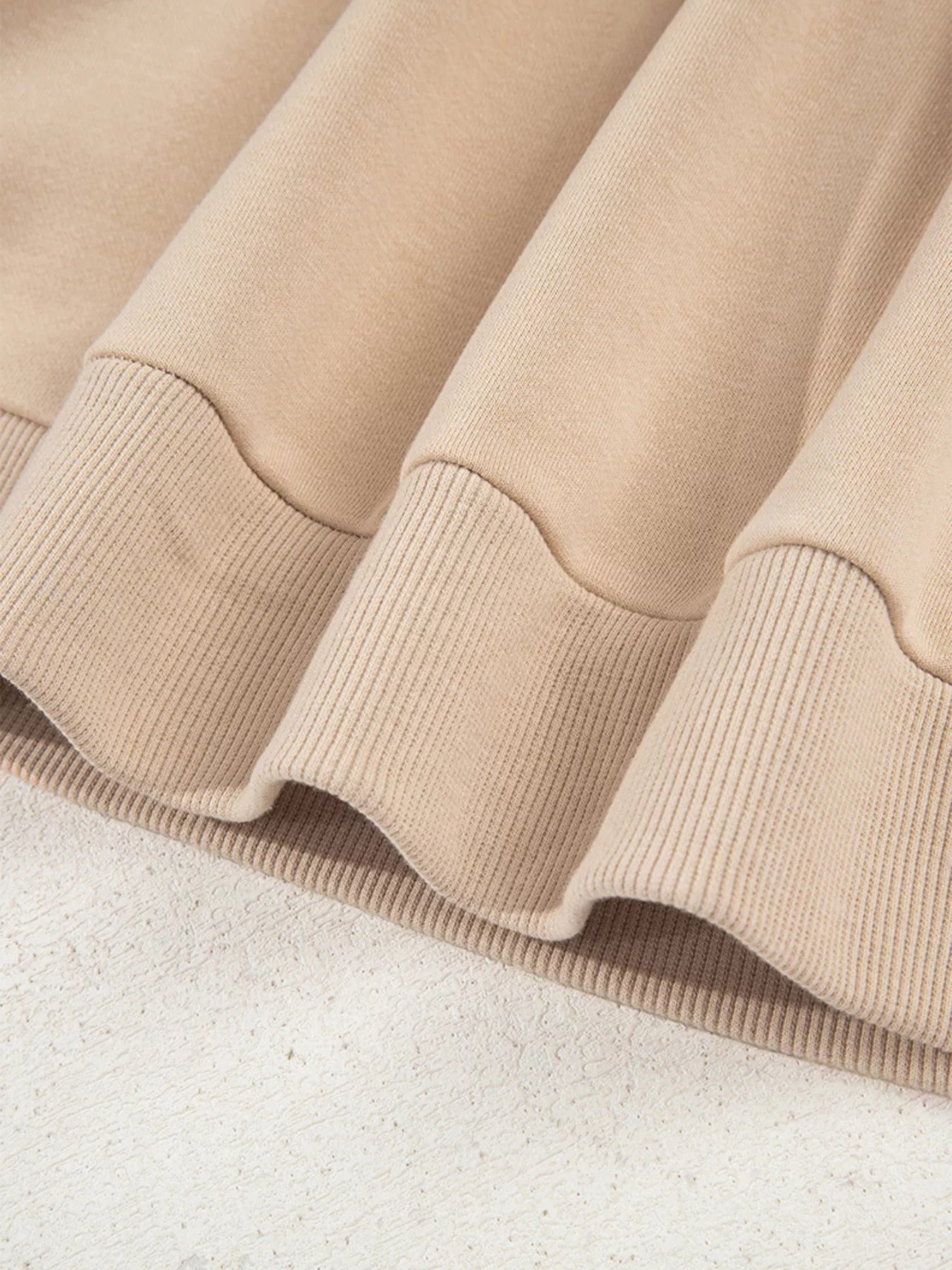 Lace Detail Notched Long Sleeve Sweatshirt