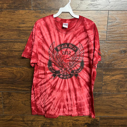 2012 Biker Black HIlls Sturgis Tie Dye T-shirt Bald Eagle L