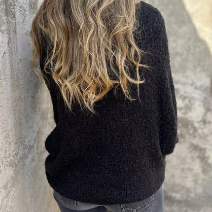 Full Size V-Neck Long Sleeve Sweater Plus Size
