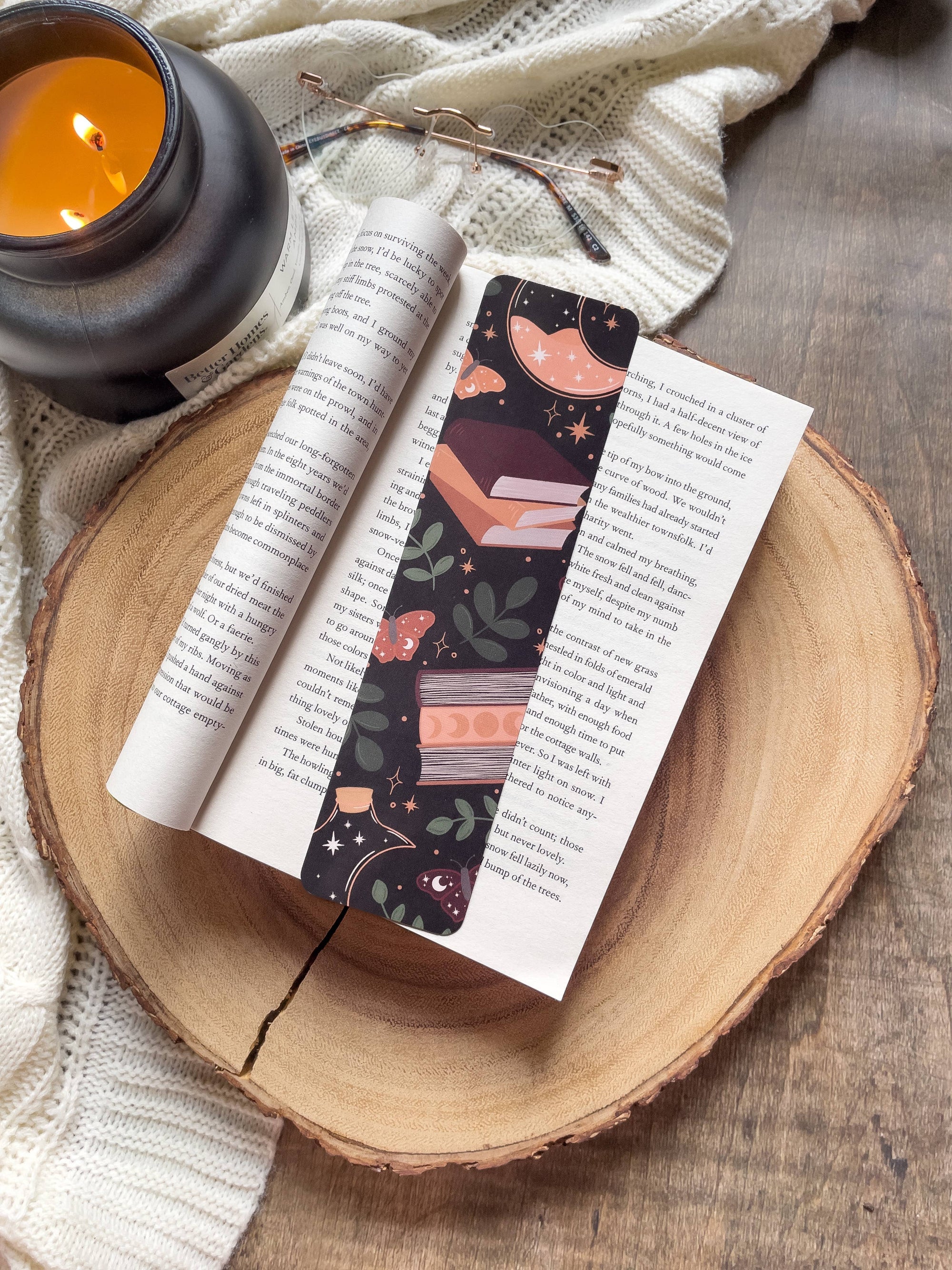 Meaggie Moos - Burgundy Books 2x8 Bookmark | Glossy