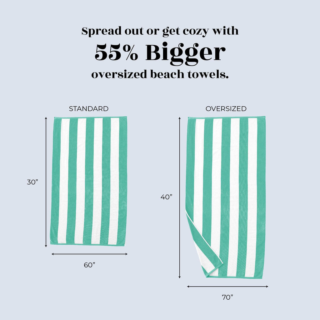 Cotton Velour Cabana Stripe Beach Towel - Novia Collection