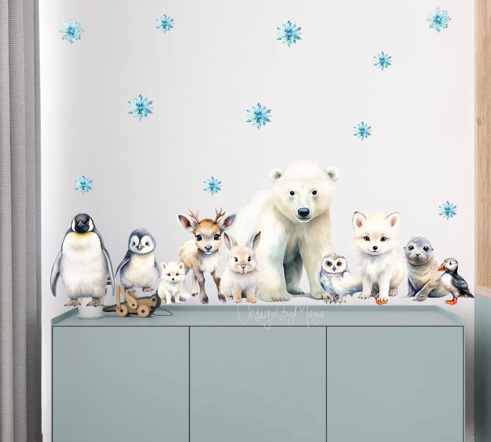 Arctic Animal Friends - Fabric Nursery Wall Art Decals