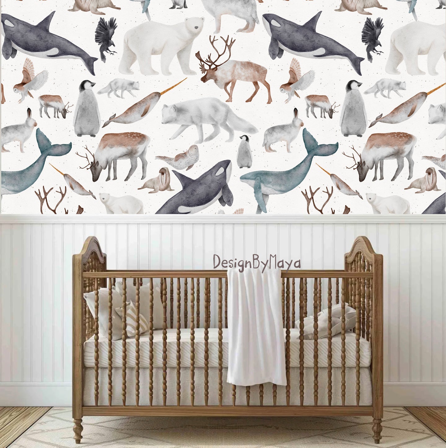 Arctic Animal Friends - Fabric Nursery Wall Art Decals
