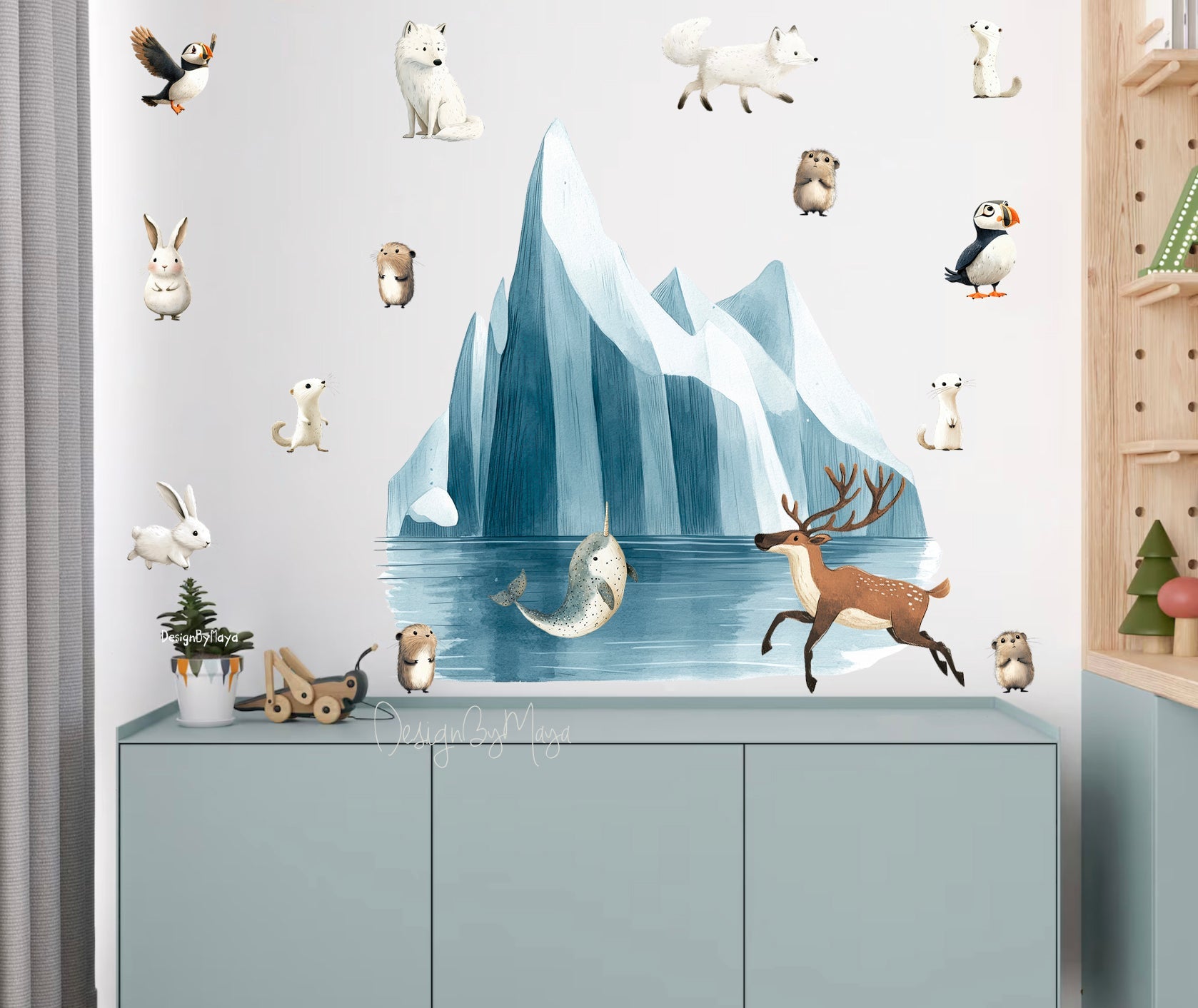 Arctic Animal Friends - Fabric Nursery Wall Art Decals