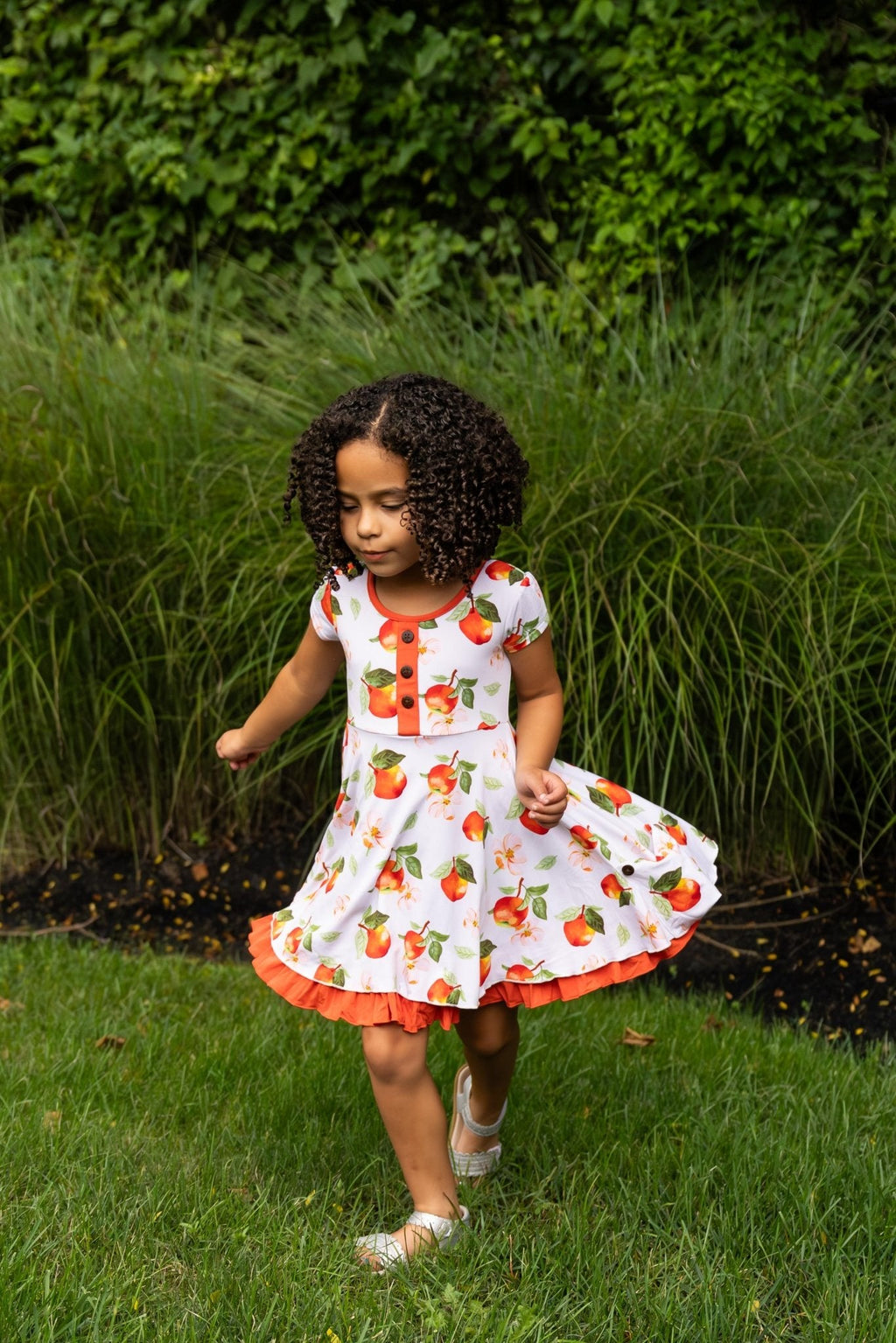 Awesome Apples Cap Sleeve Dixie Dress in Organic Bamboo