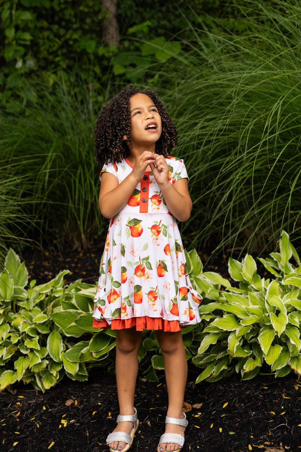 Awesome Apples Cap Sleeve Dixie Dress in Organic Bamboo