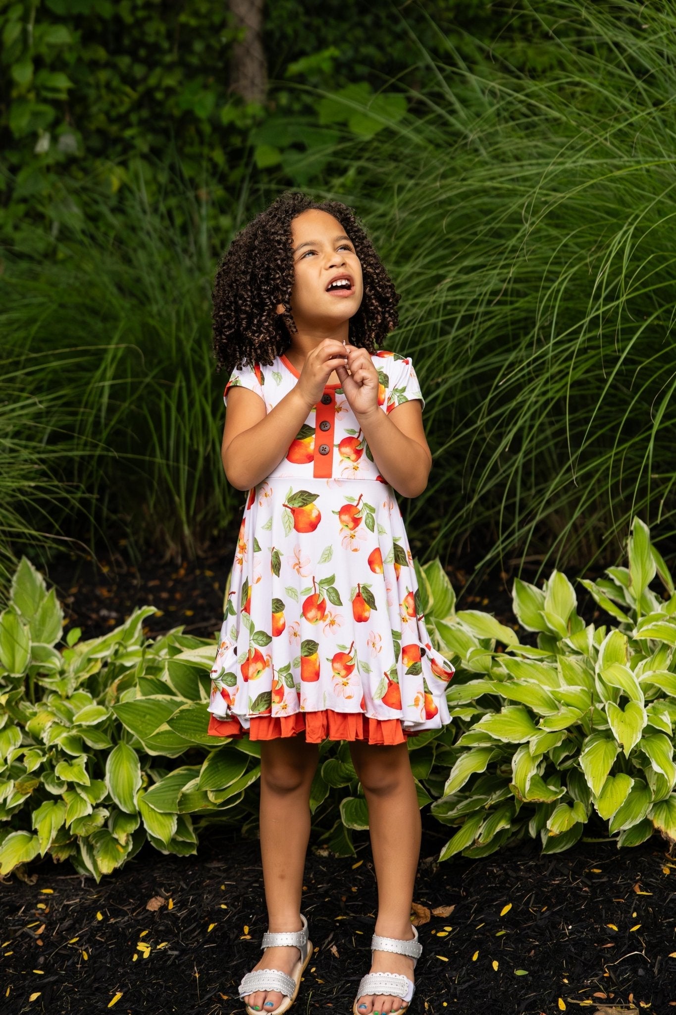 Awesome Apples Cap Sleeve Dixie Dress in Organic Bamboo