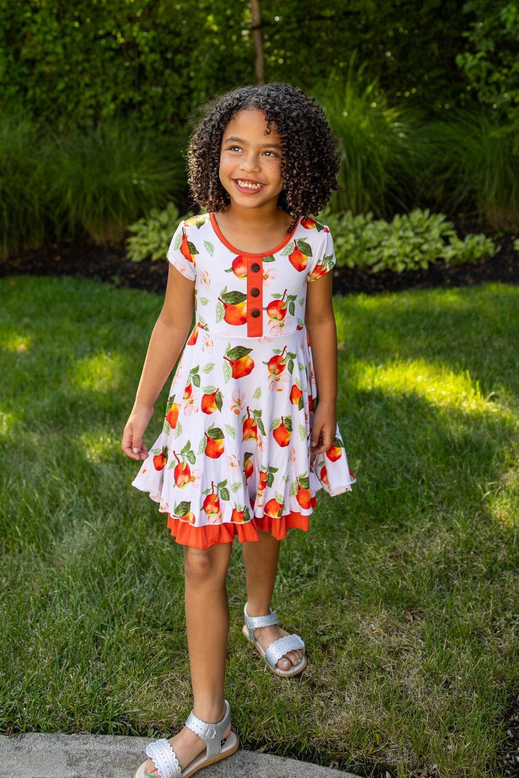 Awesome Apples Cap Sleeve Dixie Dress in Organic Bamboo
