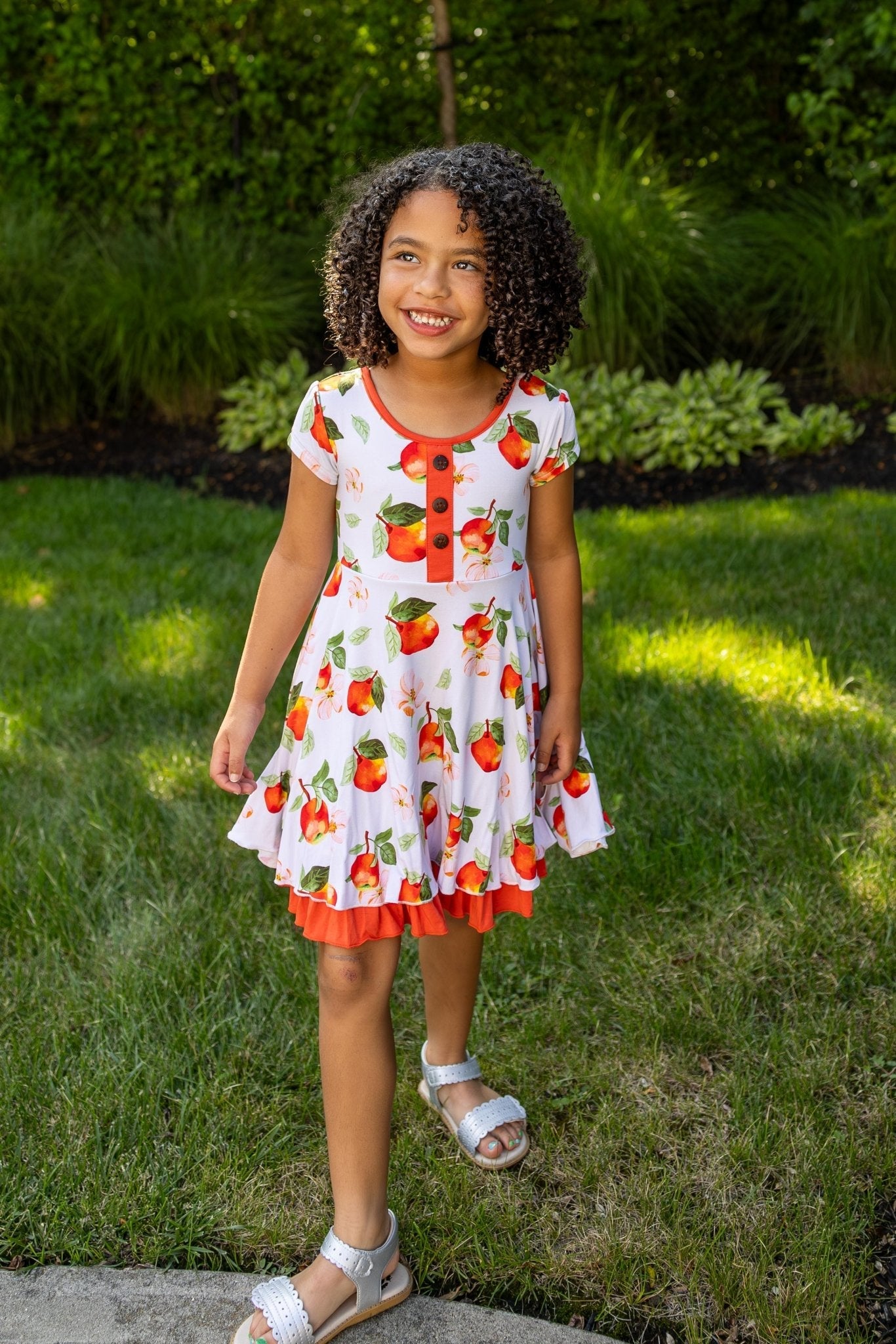 Awesome Apples Cap Sleeve Dixie Dress in Organic Bamboo