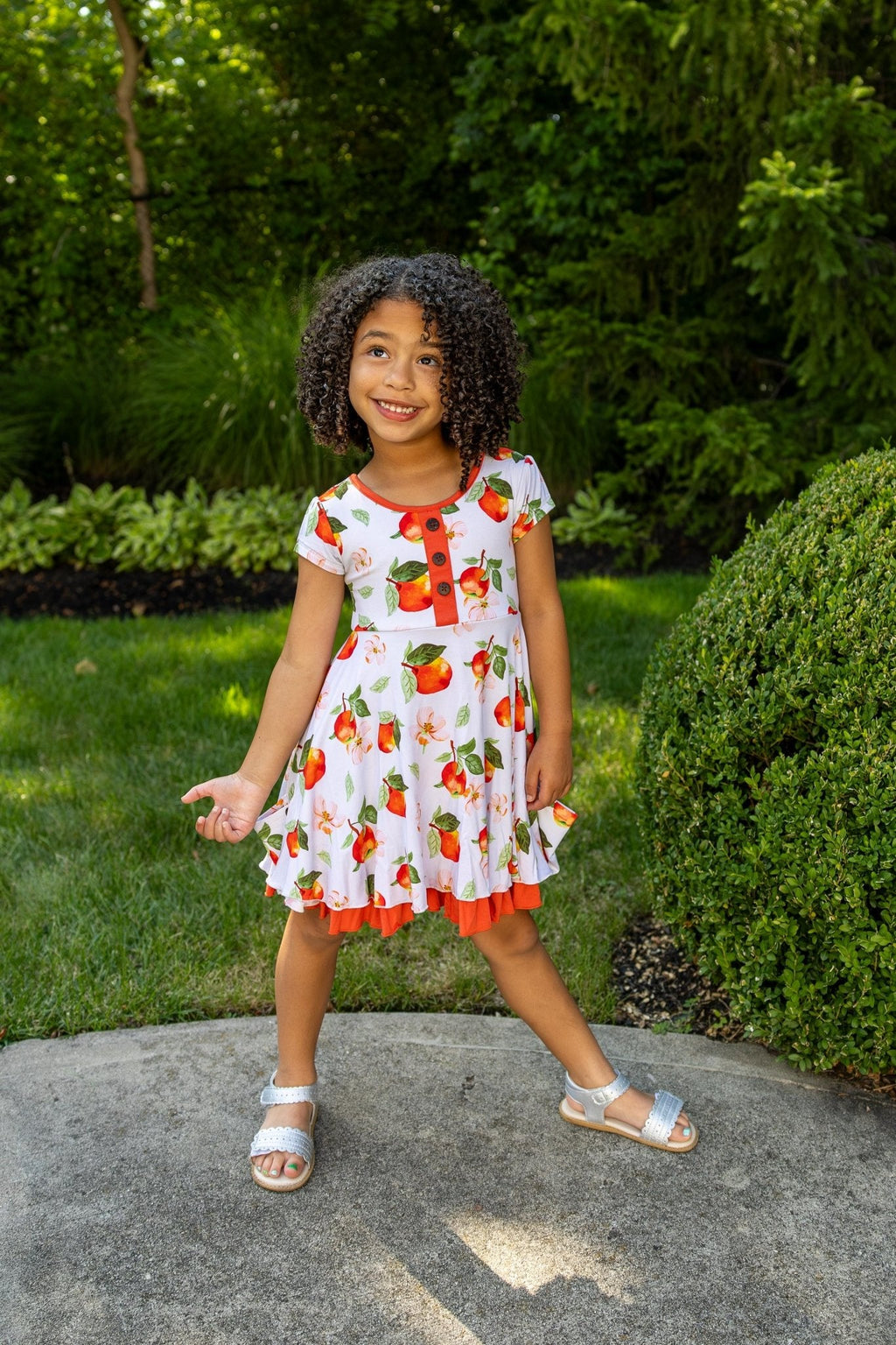 Awesome Apples Cap Sleeve Dixie Dress in Organic Bamboo