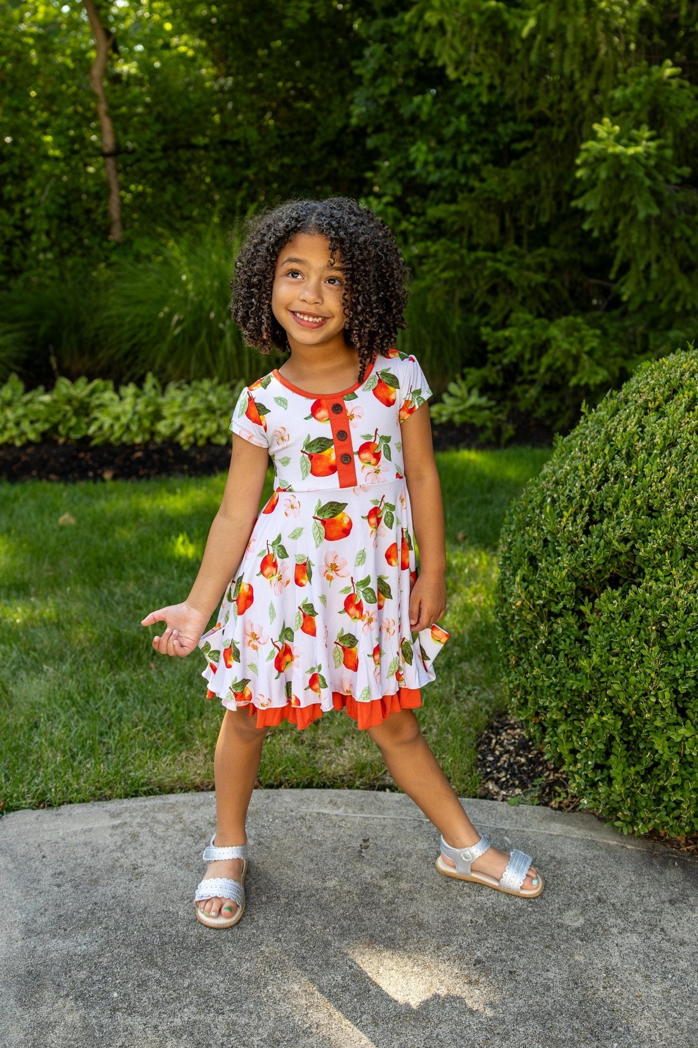 Awesome Apples Cap Sleeve Dixie Dress in Organic Bamboo