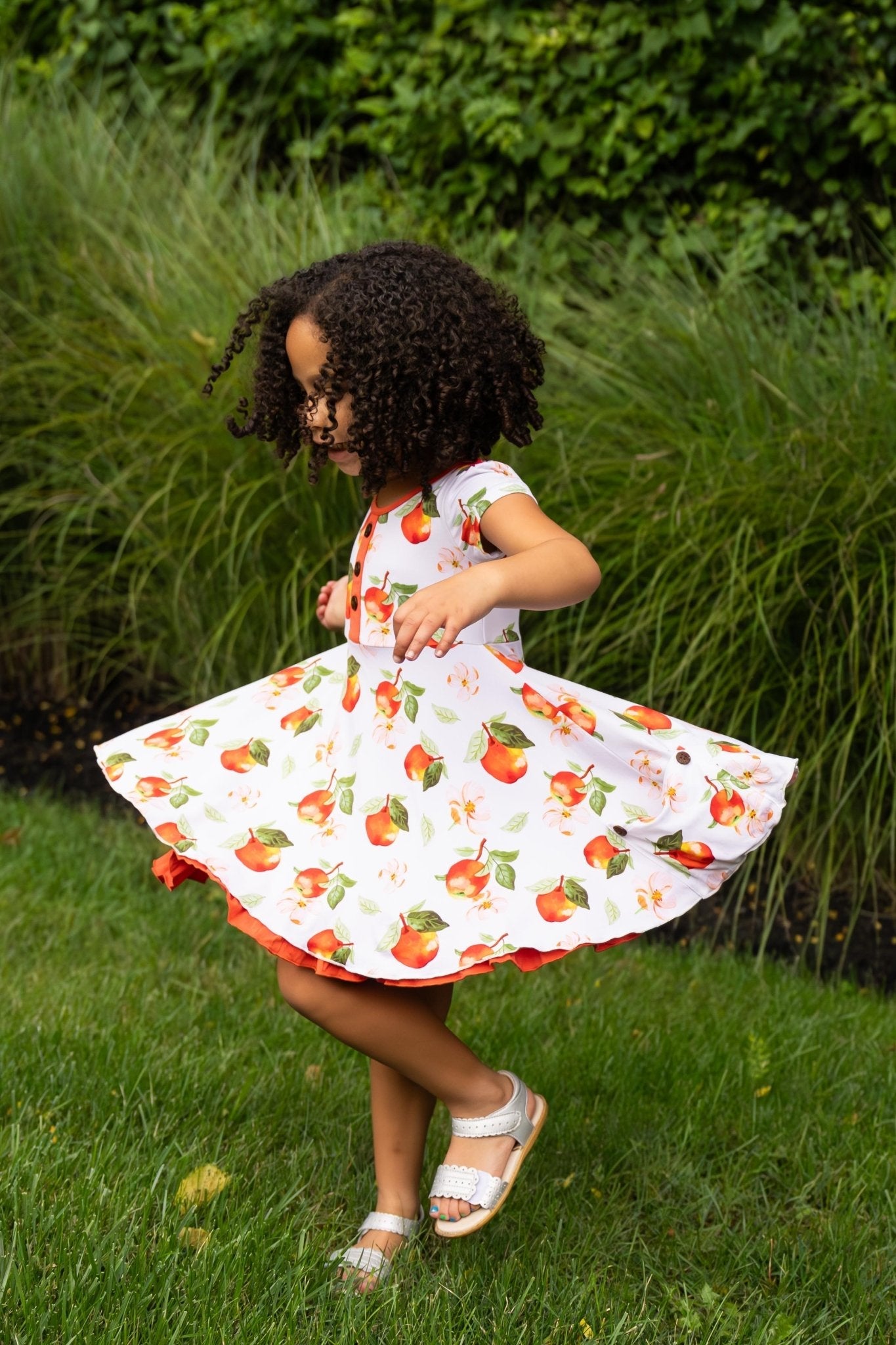 Awesome Apples Cap Sleeve Dixie Dress in Organic Bamboo